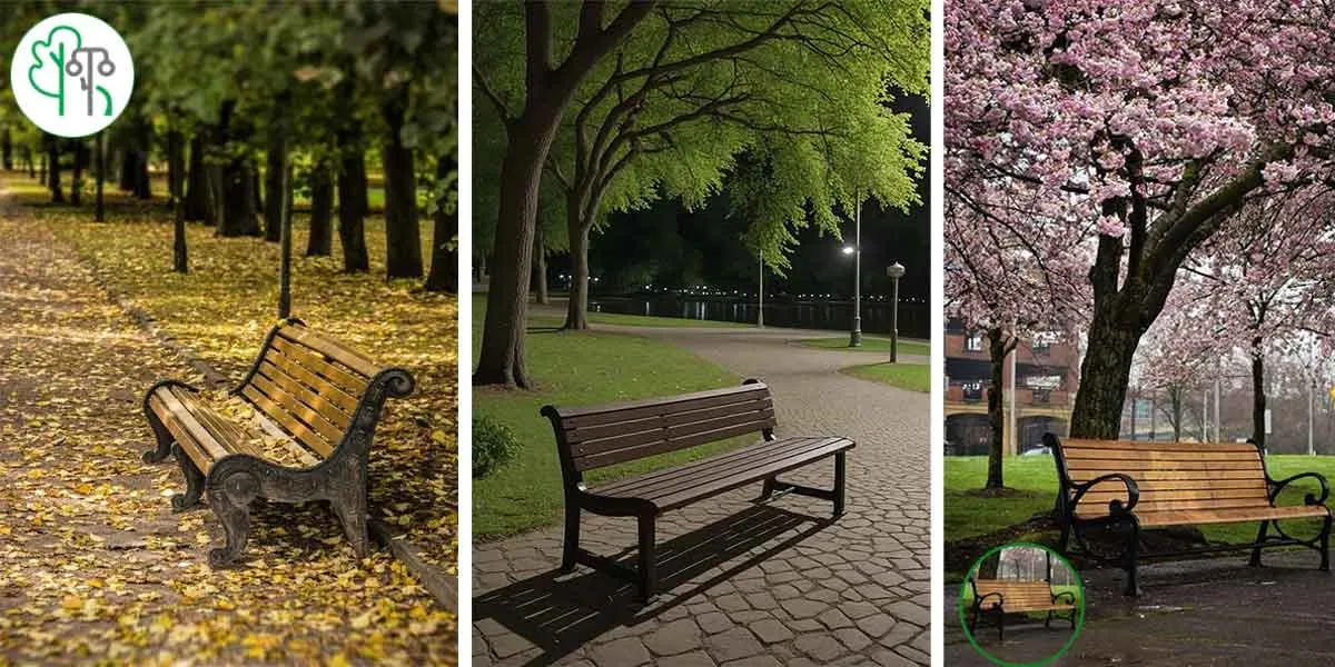 انواع نیمکت پارکی نصب شده در پارک و باغ ها