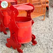 سطل زباله پارکی با پایه CNC رنگ نارنجی