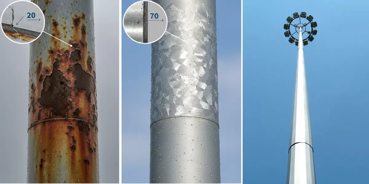 مقایسه طول عمر برج نوری: گالوانیزه گرم استاندارد در برابر زنگزدگی دکلهای ارزانقیمت.