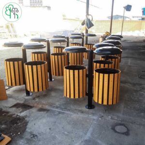 سطل زباله چوبی وفلزی کد 101